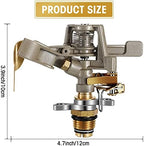 Impact Sprinkler Head Brass Pulsating Sprinkler Lawns Garden Adjustable 360 Degrees Watering Heavy Duty Sprinkler Head with Nozzles for Yard and Grass Irrigation (9 Pieces) - Image 2
