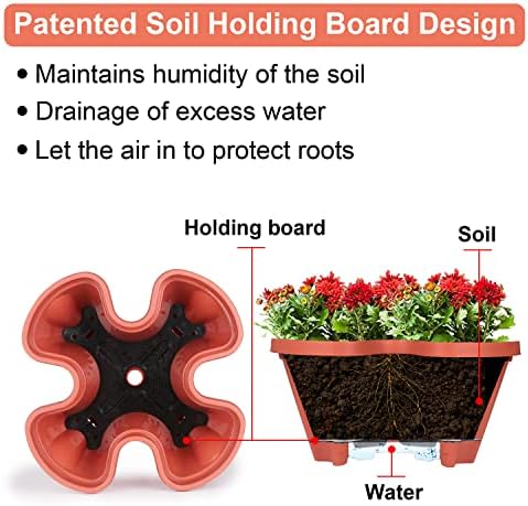 GameXcel Vertical Planter Tower - 6 Tier Stackable Garden Planters with Wheels and Tools Plant Pots for Strawberry Herb Flower and Vegetable Indoor Outdoor Use Red - Image 3