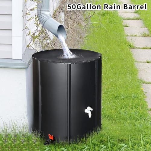 Collapsible Rain Barrel,Portable Water Storage Tank,Rainwater Collection System Downspout,Water Catcher Container with Filter Spigot Overflow Kit (50 Gallon) - Image 6