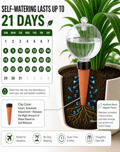 4 Pack 26 oz Extra Large Plant Self Watering Globes with Caps - Image 3
