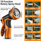 Flexible Garden Hose 100 FT, Ultra Lightweight Water Hoses w/10 Function Sprayer and 3/4" Brass Fittings, Kink-Free, Sturdy, Abrasion Resistant for Yard, Lawn, Outdoor and Gardening(Black Orange) - Image 7