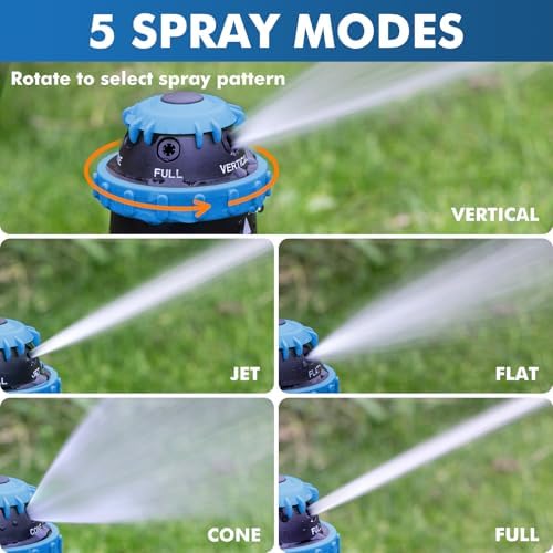RESTMO Gear Drive Sprinkler with Metal T-Spike Base,Blue - Image 5