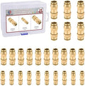 26PCS 1/4" 3/8" 1/2" Brass Dot Air Line Fittings Kit, Straight Union by BOERAY