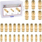 26PCS 1/4" 3/8" 1/2" Brass Dot Air Line Fittings Kit, Straight Union by BOERAY