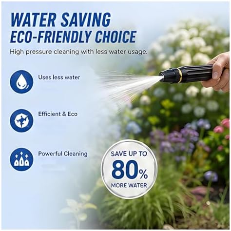 Adjustable Twist Brass Heavy Duty Hose Nozzle Solid Metal Garden Water Spray Patterns Nozzle Sprinkler High Pressure Jet Sweeper Power Washer Attachment for Car Washing Plants Alloy Sprayer(1 PC) - Image 7