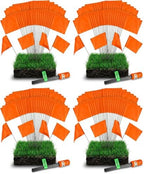 Fluorescent Orange Yard Marking Flags - 4x5x15 Inch Marker Flags - 200 Pack - Markers For Lawn, Irrigation, Landscaping, Survey & Sprinkler Head Marking by ACESupply