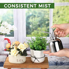 2 Pcs 33 oz Metal Watering Can Indoor Plants 10 oz Mister Spray Bottle Set Stainless Steel Watering Cans with Long Spout Sprayer Mister for House Outdoor Plants Succulents Garden (Silver) - Image 5