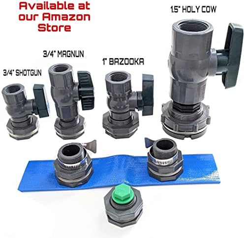 1.5" PRO SERIES PVC Ball Valve Spigot Kit with Bulkhead Fitting Adapter for Rain Barrels, IBC, and Behrens Steel Water Tanks - Image 6