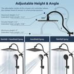 Hibbent All Metal High Pressure Rainfall 12'' Shower Head with Handheld - Image 6