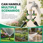 Hose Splitter 4 Way, Heavy Duty Brass Garden Faucet Splitter Long Handle - Image 6