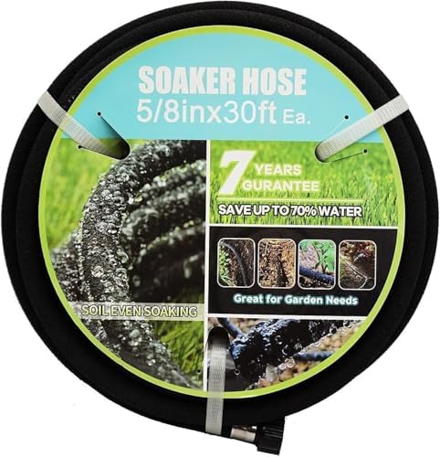 Soaker Hose 5/8" 30ft Round Rubber Garden Soaker Hoses - Image 2