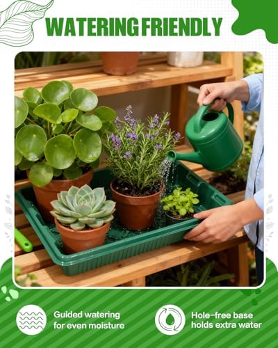 10 Pack 14.8"x9.6" Seed Starter Trays No Drain Holes for Microgreens - Image 2