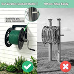 Wall Mounted Hose Reel for Outside, Garden Hose Reel with Stopper Device, Decorative Metal Water Hose Holder Wall Mount for Yard Hose Storage, Patio, Lawn, Garden and Backyard,Style A - Image 3