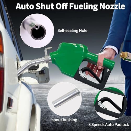 3/4"X33' Fuel Hose Reel & Fuel Nozzle & Fuel Hose Swivel,Spring Driven Retractable Diesel Hose Reel,Inlet 1" NPT Thread,Oulet 3/4" NPT Thread Swivel,Heavy Duty Steel Construction Reel - Image 5