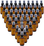SYNTECSO 2oz Amber Plastic Spray Bottles, Fine Mist Water Bottle, 96 Pack by SYNTECSO