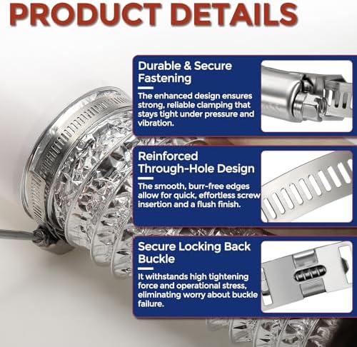 Stainless Steel DIY 35 ft Metal Strap + 16 Fasteners Band Hose Clamp - Image 3