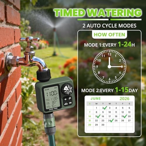 Sprinkler Timer for Garden Hose, Irrigation Water Timer with Rain Delay, Automatic Manual Watering for Lawn Yard Outdoor Drip Irrigation System - Image 3