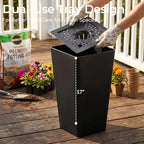 KOL Planters for Outdoor Plants, 20 Inch Tall Black Plant Pots, 2 Pack - Image 2