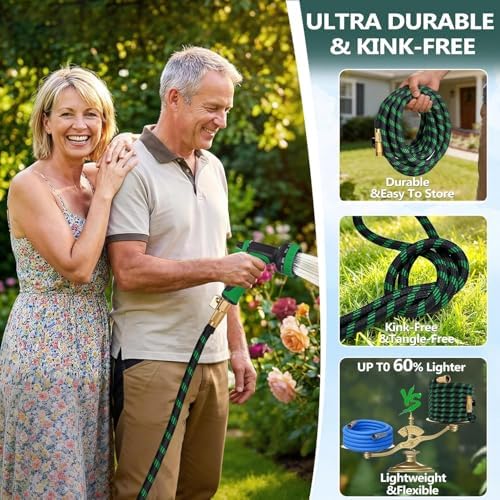 150 ft Garden Hose,2026 New Improved Lightweight All-Weather Water Hoses, Ultra Durable and Flexible Garden Hose with 10-Function Spray Nozzle, Leak-Free Connections Garden Hose for Yard, Lawn,Outdoor - Image 4