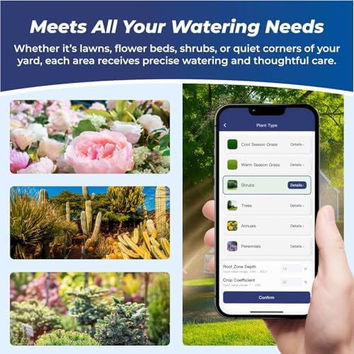 Indoor Smart Sprinkler Controller 4 Zone, WiFi Automatic Irrigation Timer, Easy-Use App Remote Control, Flexible Programs, Save Water via Rain, Wind&Freeze Skip,Quick Install, with Alexa - Image 4