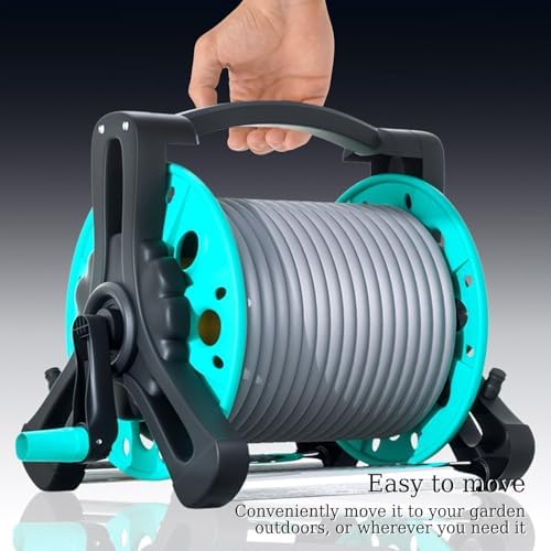 Portable Hose Reels for Outside, Water Hose Retractor with Twisting Handle for Plants Lawn Farm Patio Watering, Floor Mounted Garden Tool - Image 5