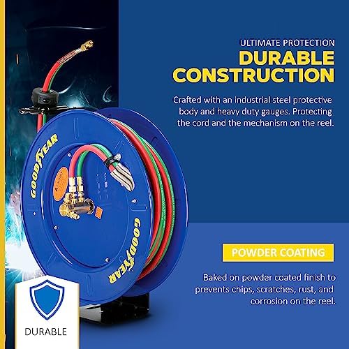 Goodyear Retractable Welding Hose Reel, 1/4" x 50 ft, 300 PSI - Image 4