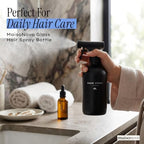 MaisoNovo Black Glass Spray Bottle for Hair | 16.9 Oz, Pack of 2 - Image 2