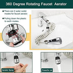 Kitchen Faucet Hose Attachment, Sink Sprayer Attachment with Sprayer Replacement Head, 79” Recoil Hose, Pressurized Faucet Aerator and Diverter Valve (5 Adapters) for Washing Fruit/Dishes, Pet Shower - Image 5
