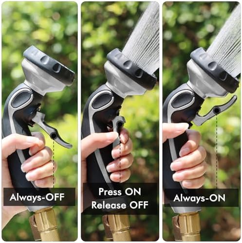 RESTMO Hose Nozzle with Easy Self-Lock Trigger, Heavy Duty Water Sprayer - Image 2