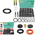 XBVV 1086 Pcs 32 Size SAE O Ring Assortment Kit and 158 Pcs Faucet Washers and Garden Hose Gasket Kit for Faucet Plumbing Hydraulic Sealing Repair by XBVV