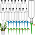 16 Set Plant Watering Devices with Self Spikes and Plastic Bottles, Clear by SiliFine