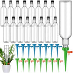 16 Set Plant Watering Devices with Self Spikes and Plastic Bottles, Clear by SiliFine