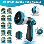 100FT Garden Hose, Non-Expandable Flexible Fabric Water Hose with 10-Function Spray Nozzle, Kink-Free Lightweight Yard Hose with 3/4" Solid Brass Connectors for Lawn, Outdoor, RV & Marine Use - Image 5