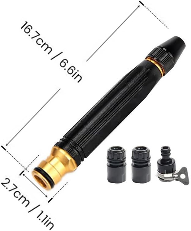 Sakerplus Hose Nozzle Pressure Washer Hose Attachment Pressure Washer Nozzle, Heavy Duty Adjustable Twist Jet Sweeper Nozzle, Adjustable Metal Garden Hose Nozzle for Driveway, Car, Yard (2) - Image 2