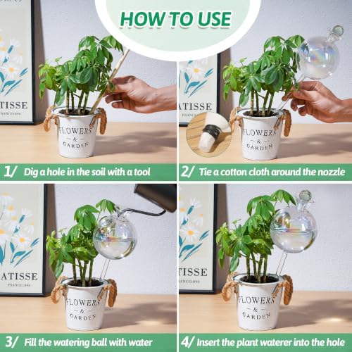 17 oz Up 2 Weeks Extra Large Plant Watering Globes, Self Watering Planter Insert Iridescent Self Watering Globes, Vacation Plant Watering Devices-Watering Bulbs for Outdoor Plants (Extra Large 4-Pack) - Image 5