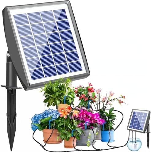 RISINGUP Solar Drip Irrigation System for 15 Potted Plants by RISINGUP