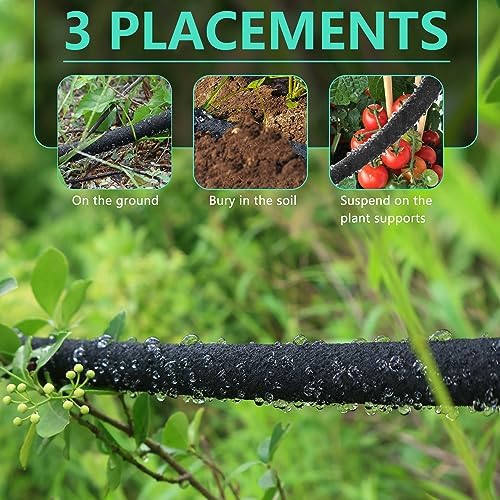 1/2’’ Soaker Hose for Garden 150 Ft, Heavy Duty Watering Hose 150-Foot with Kit, DIY Drip Irrigation Hoses System (150 feet) - Image 5