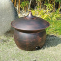 Metal Garden Hose Storage Pot,Vintage Copper Finish Hose Holder with Lid by MNRYLKB