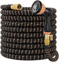 50 ft Expandable Garden Hose, Lightweight Expanding Water Hose with 10 Function Nozzle, 3/4" Solid Brass Fittings, 5-Layer Latex Core, No-Kink Flexible Retractable Hose for Patio, RV, Car Washing by TopYard