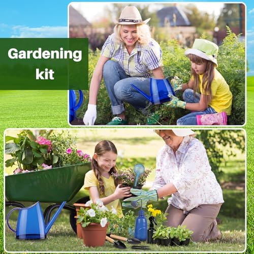 Indoor Plant Watering Can Set, 13 Pcs Garden Set with 47 oz Long Spout Can, Spray Mister, Squeeze Bottle, 6 Self Watering Globes, Gardening Tools & Pruning Scissors for Plants(Blue) - Image 4