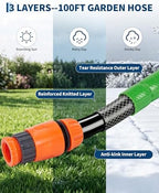 Retractable Garden Hose Reel 1/2 in x 100 ft Wall-Mounted Hose Reel - Image 7