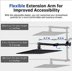 G-Promise All Metal 10 Inches Rainfall Shower Head with Handheld Combo - Image 3