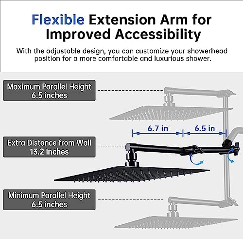G-Promise All Metal 10 Inches Rainfall Shower Head with Handheld Combo - Image 3