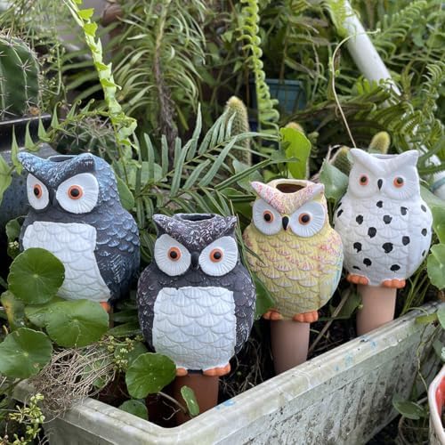4 Pack Owl Shaped Drip Irrigation Device Top Refill Design Slow Release - Image 7