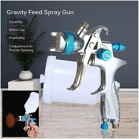 Paint Sprayers, Spray Paint Sprayer with 600ml Cup 1.4mm/1.7mm/2.0mm Nozzle for Wall/Furniture/Table/Chair Spraying Cleaning - Image 4