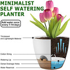 QRRICA 12/10/9 Inch Self Watering Pots for Indoor/Outdoor Plants - Image 4
