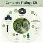 Garden Drip Irrigation System Kit | Adjustable Water Output, Flexible Nozzles, Quick-Connect, Easy Installation, 656ft Length, Perfect for Fence Mounting and Versatile Gardening Solutions - Image 4