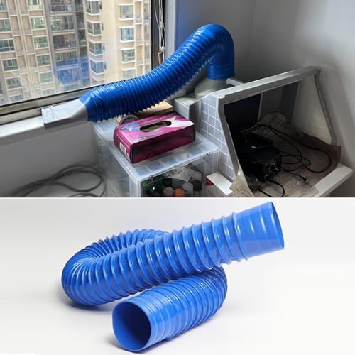 ZAQYCM Blue PVC Rubber HVAC Duct Vent Hose, 33 13 6.5 Ft Air Ducting Ventilation for Dryer/Vacuum/HVAC/Flue, Outdoor Patio Deck Garden Rain Water Pipe Downpipe(L 10m/32.8 ft,65MM/2.55 in) by ZAQYCM