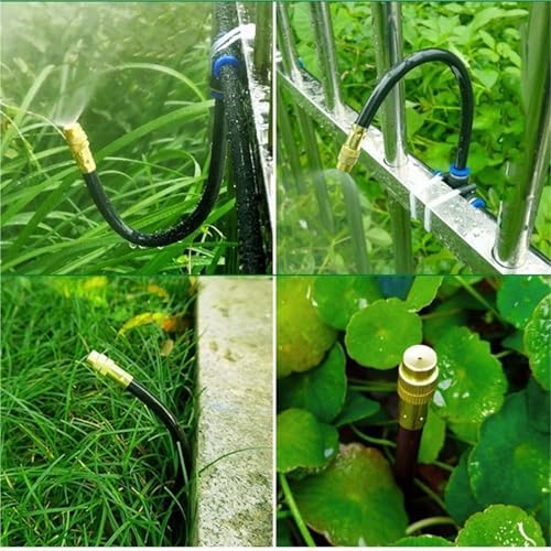 Misting Cooling System with Adjustable Flexible Nozzle, DIY Plant Watering Devices, Water Mist Hose, Garden Irrigation System Kit for Outside Patio Garden Greenhouse Umbrella ﻿(17M(55.7ft)) - Image 6
