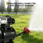 1HP Stainless Steel Water Transfer Pump with Well Pressure Tank – Shallow Well Pump & Irrigation Pump Combo, 130ft Max Lift, 20ft Suction Lift, Automatic Pressure Switch for Farm Use - Image 4